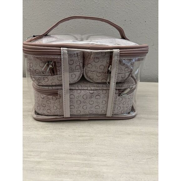 Guess V7200494 Light Rose Multi 4-Piece Cosmetic Junction Travel Set Bag - Picture 4 of 7